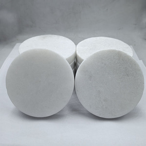 Rodajas de piedra de jade blanco de 99x90x16mm en forma de corazón y 100x16mm redondas talladas a mano, suministros artesanales para diversos usos - Product Image 1