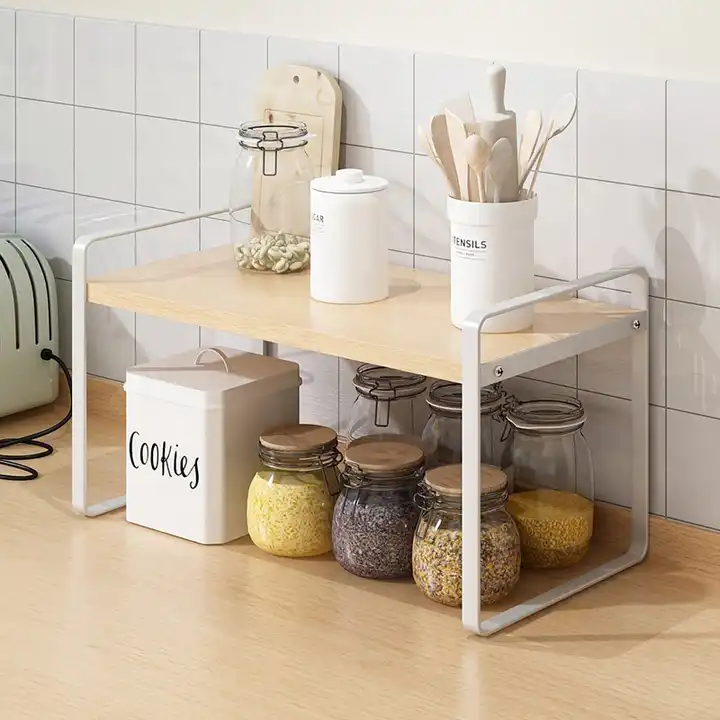 Shelf Organizer, Kitchen Spice Shelf, Cabinet Organizer Shelf