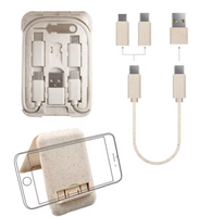 Ensemble d'adaptateurs de câble de données USB 3 en 1 en TPE écologique, support de téléphone, imprimante informatique, kit de charge rapide 5A écologique