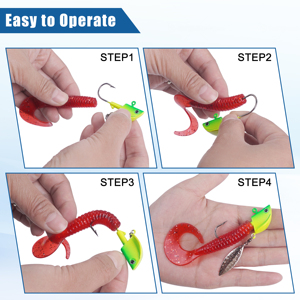 16pcs Swimbait Jig Heads Underspin Jig Head Hooks avec Willow Blade Swim Jigs pour la pêche à l'achigan Spinner Leurre - Product Image 5