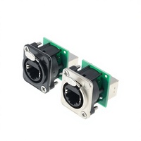 Connecteur de châssis EtherCON Ethernet RJ45 de type D à montage sur panneau, traversant, 8P8C, avec contacts en cuivre et connecteurs en alliage de zinc, vente en gros
