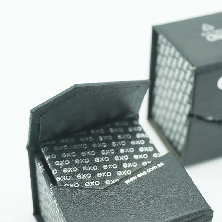 customized luxury jewelry black rigid paper display box
