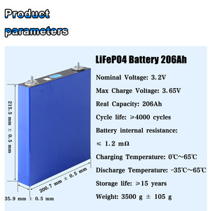 EVE 3.2V206A 230ah A Sınıfı Yepyeni 5000 Döngülü Lifepo4 Prizmatik 200ah Bataryalar 12V200Ah Tekne EV Güç Hücreleri 5000 için - Product Image 2