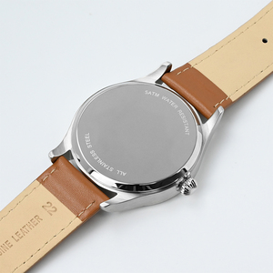 OEM Minimal Dial One Watch Hand Men Quartz Timepiece Premium Leather Band Day <b>Calendar</b> Dual Display For Business Daily Wear - Product Image 4