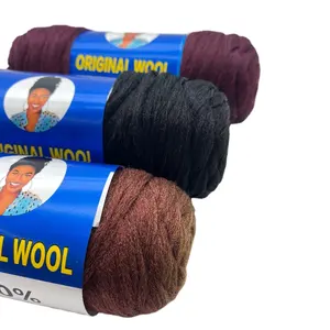 Cheap Wholesale 45g Brazilian Wool Yarn Strands Brazilian Hair Yarn Africa Kinky Curly Bulk Human Braiding Wig Yarn