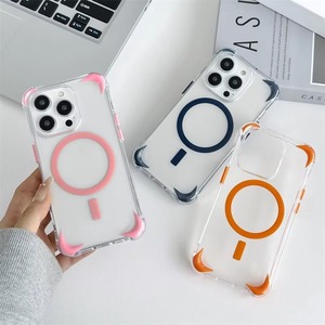 Coque antichoc transparente en TPU avec coins amovibles et boutons colorés pour iPhone, protection d'écran, étui animalier pour <span class=keywords><strong>téléphone</strong></span> portable - Product Image 1