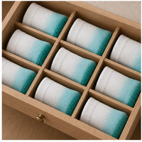 Chaussettes de yoga et de Pilates mi-longues antidérapantes à dégradé, respirantes, à séchage rapide, en coton anti-transpiration, technique tricotée pour l'automne