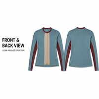 Maillot de cyclisme personnalisé pour femme à manches longues et fermeture éclair intégrale, avec rayures verticales contrastées, idéal pour les compétitions de cyclisme sur route