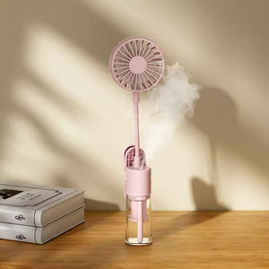 Ventilador portátil de mano con pulverizador de agua, recargable, funciona con batería, 1200 mAh, nuevo ventilador con clip y botella de spray. - Product Image 3