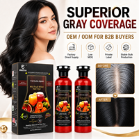 Pewarna Rambut Gel Permanen Ekstrak Herbal Bebas Amonia Warna Hitam Kualitas Salon 250ml X 2 Penutup Uban Eksportir Distributor OEM