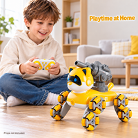 Jouet robot chien télécommandé EPT 2,4 GHz avec lanceur de fléchettes souples, lumières, musique et batterie rechargeable, cadeau pour enfants