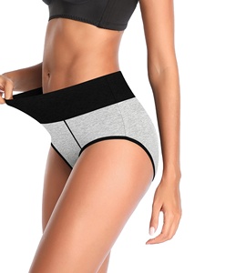 Lot de 6 culottes taille haute pour femmes, en coton tricoté et élasthanne, écologiques, respirantes, couleur unie, confortables, pour adultes - Product Image 4