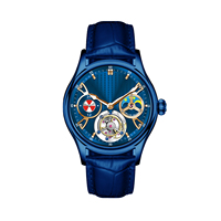 Montres multifonctionnelles pour hommes avec double fuseau horaire/phases lunaires, tourbillon volant, lumineuses et étanches, nouveau design, fabrication OEM/ODM