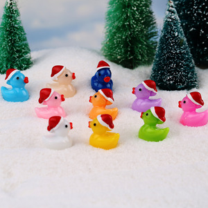 Cartoon Resin Christmas Duck <b>Miniature</b> Landscape Moss Plant Decorative Handmade DIY Accessory - Product Image 6