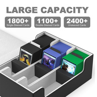 Boîte de rangement pour cartes à collectionner DeckBox 1800+ en cuir PU, étui pour deck de cartes Commander avec fermeture magnétique pour boîte de deck de cartes TCG
