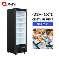 Congélateur vertical commercial avec porte en verre transparent, vente en gros d'usine, réfrigérateurs verticaux pour supermarchés