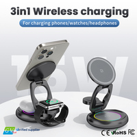Chargeur sans fil magnétique 3-en-1 pliable et flexible 25W à hauteur réglable avec charge rapide QC3.0 – Meilleures ventes