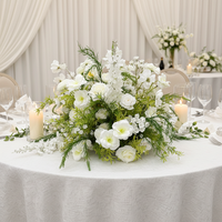 Bouquet de fleurs artificielles blanches et vertes en gros pour mariage, centre de table, arrangement floral décoratif