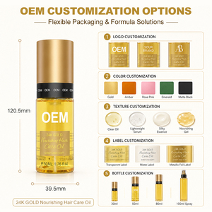 ผู้ผลิตเซรั่มบำรุงผมทองคำ 24K แบบ OEM ผลิตภัณฑ์บำรุงผมด้วยน้ำมันอาร์แกน สำหรับผมแห้ง ช่วยซ่อมแซมผมชี้ฟู ให้ผมเงางามและสุขภาพดี - Product Image 6
