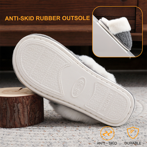 Pantuflas de Casa para <span class=keywords><strong>Mujer</strong></span> y Hombre, Cálidas, Acogedoras, de Espuma Viscoelástica, Antideslizantes, Ecológicas, de Piel Sintética - Product Image 2