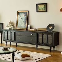 Ensemble de meubles de salon vintage KMJ, table basse électrique extensible en bois noir moderne et meuble TV pour chambre à coucher
