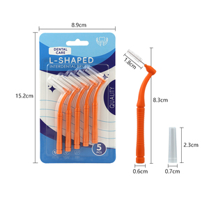 Cepillo Interdental en Forma de L para Higiene Bucal, 5 Piezas/Paquete con Tapa Portátil para Limpieza Dental - Product Image 3