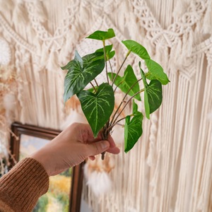 Plante Artificielle CallaFloral Syngonium à 12 Têtes en PVC, Décoration de Mariage, Fournitures Artisanales, Décoration Intérieure Écologique - Product Image 1