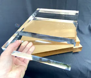 Pelat akrilik transparan tebal Plexi lembar kaca papan tebal Laser buram pemoles pemotong pengolahan pukulan akrilik