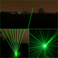 Pointeur Laser Vert 2000 Mètres Longue Portée Haute Puissance Lampe de Poche Rechargeable USB avec Tête Étoile Faisceau Réglable