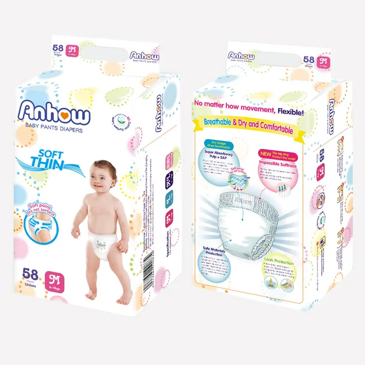 OEM low price high quality disposable china baby diapers pants soft cotton material baby training diapers available in stock