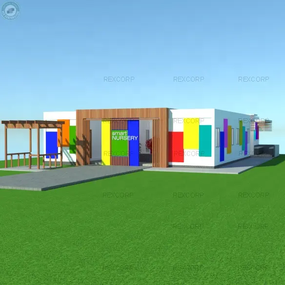 Smart Prefab Modular Container Nursery School Flatpack Container Kindergarten Classroom OfficeでSouth Africa