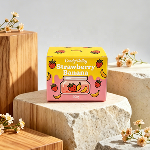 Boîte en papier mignonne à imprimé fraise et banane pour l'emballage de bonbons et de collations pour enfants - Product Image 3