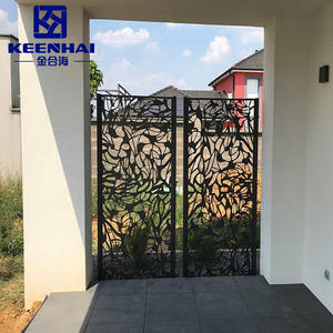 ألواح سياج حديقة معدنية مقطوعة بالليزر من الألومنيوم والكورتن، تصميم زخرفي معماري، شاشة باب وبوابة، تصميم ثلاثي الأبعاد - Product Image 5