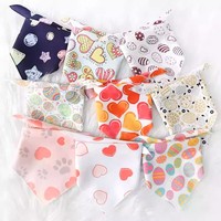 Direct van de fabriek, aanpasbare, milieuvriendelijke polyester katoenen fruit (citroen, watermeloen) print kerst speekselhanddoek huisdier driehoekige slab