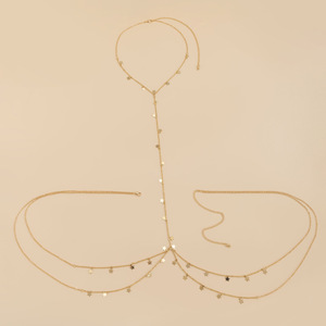 Chaîne de corps sexy pour femme, collier de bikini à porter autour du <span class=keywords><strong>cou</strong></span>, chaîne de <span class=keywords><strong>ventre</strong></span> à pampilles et breloque étoile - Product Image 4