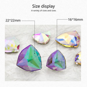 Xichuan Trillant en forma de Flatback Strass Cham Fered 16mm 22mm 8 colores triángulo K9 cristal piedra artesanía diamantes de imitación - Product Image 4
