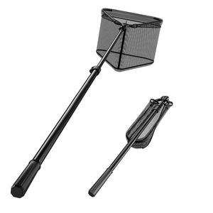 Épuisette à poignée en aluminium et filet en nylon, longueur réglable 0,9m-3m, ouverture rapide, outil de pêche portable - Product Image 1