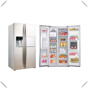 2 doors side by side refrigerator with recessed handle