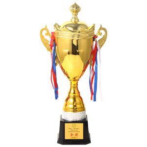 Échantillon personnalisé d'usine et trophée de coupe de conception gratuite avec couronne Top Cap Silver Raised Base Popular World Sport Events Cup Trophy Metal - Product Image 1