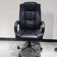 Chaise de jeu ergonomique moderne en cuir noir, hauteur réglable, pour la maison, le bureau et l'hôtel