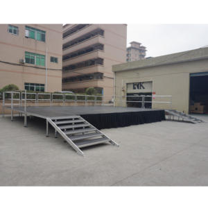 Plataforma de escenario portátil moderna de 4 pies x 8 pies, altura ajustable, para festivales y espectáculos. - Product Image 4