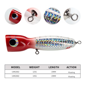 Leurre de pêche en bois pour la pêche en eau salée, 125g 145g, leurre de surface en bois, leurre de pêche à la traîne fait à la main pour la pêche au gros gibier - Product Image 2