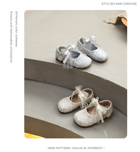 Nuove Scarpe per Bambine Primavera 2026, Stile Principessa con Fiocco, Eleganti Scarpe Coreane con Glitter e Diamanti, Suola in Gomma - Product Image 3