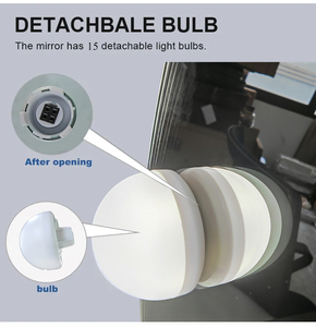 Có thể được thay thế gương trang điểm với bóng đèn LED xung quanh gương Vanity Bạc Vuông thông minh hộp gương mỹ phẩm - Product Image 2