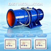 Pompe tubulaire submersible industrielle en acier inoxydable, pompe à flux axial à faible hauteur de refoulement et haute capacité pour les travaux de conservation de l'eau
