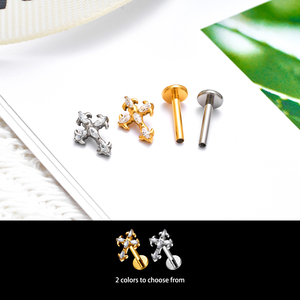 Bijoux de piercing corporel pour femmes : Anneaux de nez articulés, boucles d'oreilles tendance, en titane ASTM F136 et zircon, pour cartilage d'<span class=keywords><strong>oreille</strong></span>, tragus, hélix, <span class=keywords><strong>lobe</strong></span> - Product Image 5