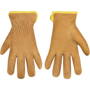Gants de sécurité en cuir de chèvre de qualité supérieure, résistants à l'abrasion, antidérapants, avec poignet élastique, protection des mains - Product Image 2