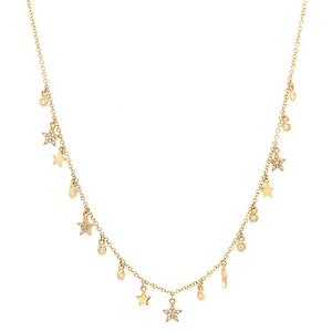 Gioiello in argento 925 placcato 18K <span class=keywords><strong>collana</strong></span> <span class=keywords><strong>stella</strong></span> <span class=keywords><strong>luna</strong></span> stile minimalista - Product Image 1