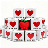 Porte-clés en peluche ODM/OEM, boîte mystère, personnalisé pour la Saint-Valentin, taille mini 10 cm, mignon, en forme de cœur, breloque de sac, peluches