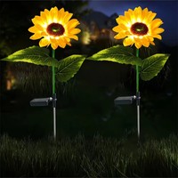 DC 6V lampu surya bunga matahari lampu dekorasi taman energi surya untuk dekorasi lanskap